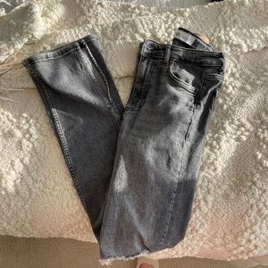 Zara size 4 grey flare with slit jeans